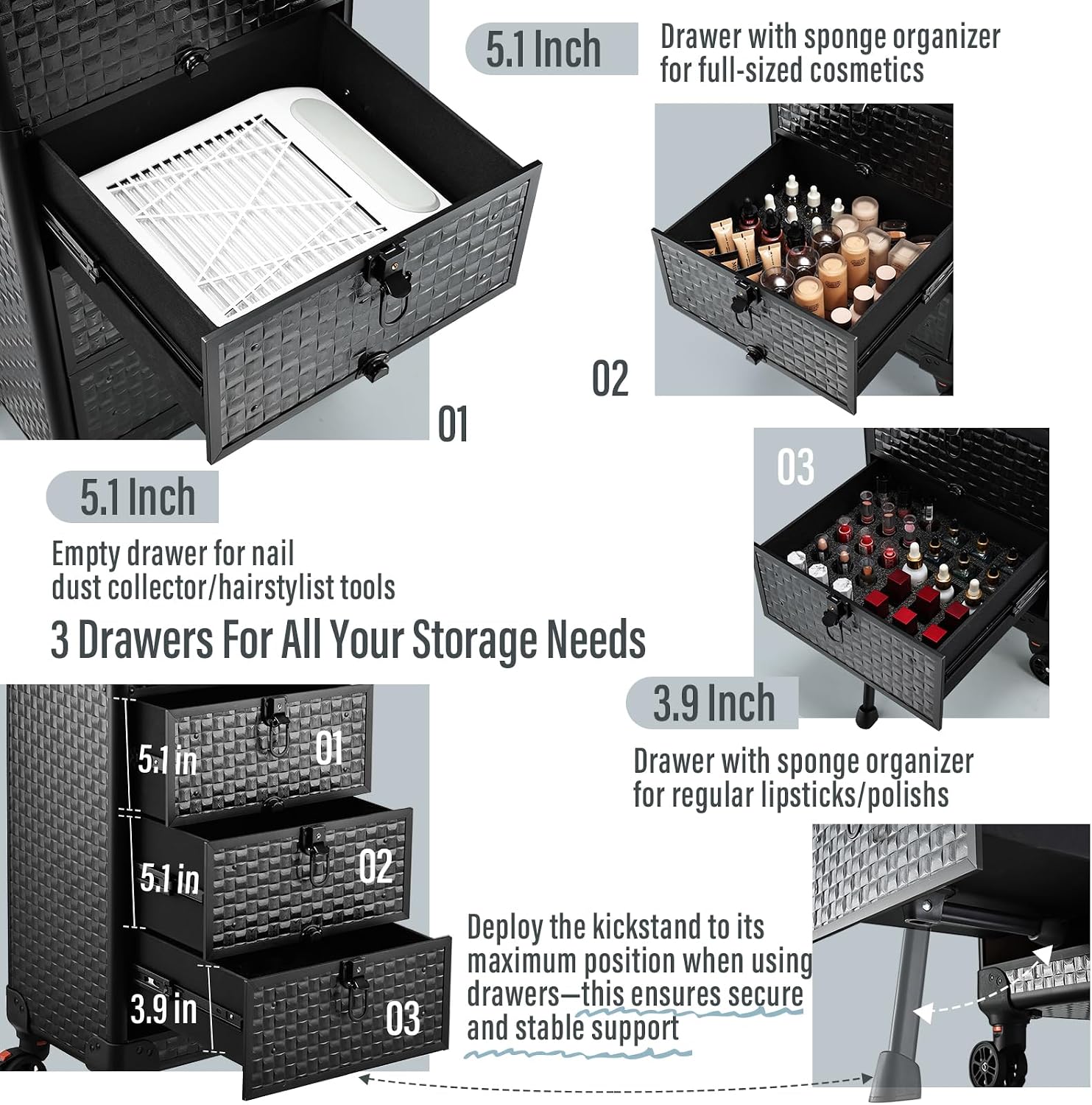 Rolling Salon Cart with 3 Draw - Spa & Wellness Center Hotel Solverde review and price